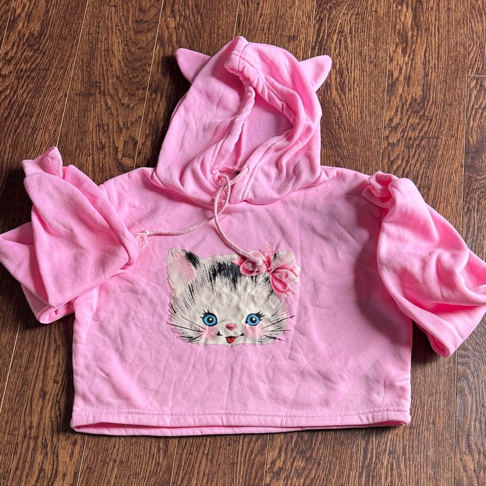 Pink Cat Hoodie with Ears